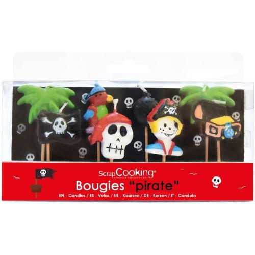 Présentation de Présentation Bougies Paraffine Multicolores 8 Pirates, SCRAP COOKING