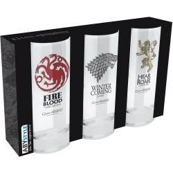 Présentation Verres Game of Thrones Stark, Targaryen, Lannister