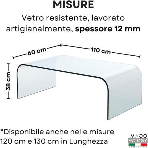 Présentation de Table Basse en Verre Transparent Design Moderne - IMAGO FACTORY en situation