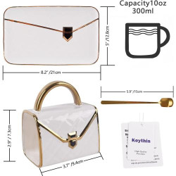 Tasse Koythin céramique créative sac à main, soucoupe en situation