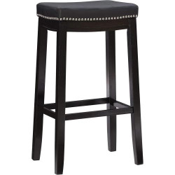 Présentation Tabouret noir Linon Claridge, design moderne, confort