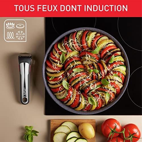 Présentation de Zoom sur Tefal Ingenio: Lot 3 Casseroles Induction Empilables et Antiadhésives