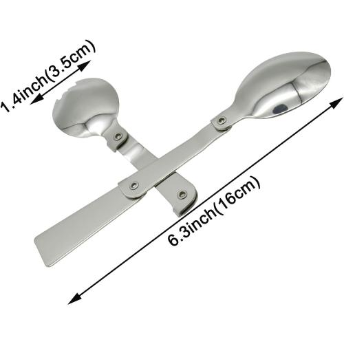 Présentation de Zoom sur Cuillères, fourchettes pliantes, Maydahui, acier inoxydable