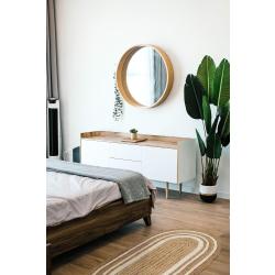 Tapis Ovale Jute Bord Blanc Alhambra Fait Main en situation