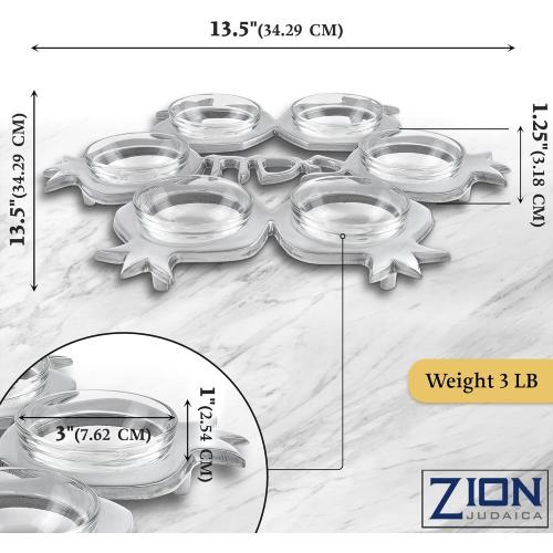 Présentation de Zoom sur Plateau aluminium brillant, 6 revêtements verre, Seder