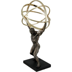 Statue Atlas Celestial Sphere Finition Bronze Zeckos en situation