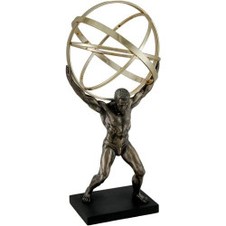 Présentation Statue Atlas Celestial Sphere Finition Bronze Zeckos