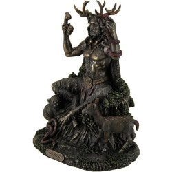 Statue Cernunnos, Dieu Cornu, Animaux, Veronese Design en situation