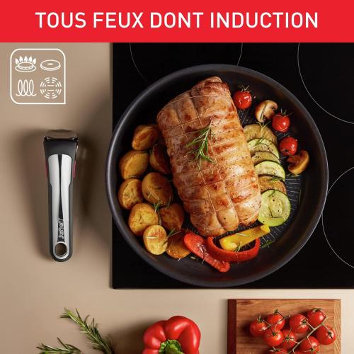 Présentation de Zoom sur Lot de 2 Poêles Tefal Ingenio Induction avec Poignée Amovible