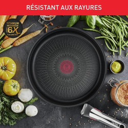 Lot de 2 Poêles Tefal Ingenio Induction avec Poignée Amovible en situation