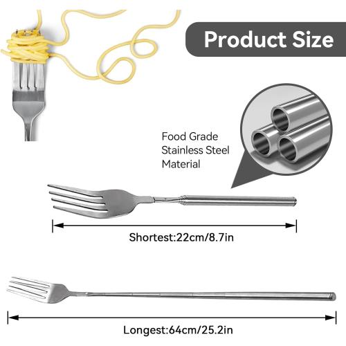 Présentation de Fourchette Télescopique Agatige, Long Manche, Extensible en situation