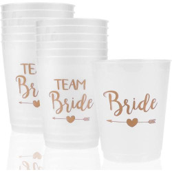 Présentation Tasses mariage Hainue, gobelets décoratifs enterrement vie jeune fille