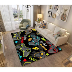 Présentation Tapis Gamer 3D Antidérapant Moderne, Décoration Colorée