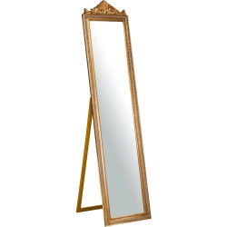 Présentation Miroir sur Pied Biscottini, Finition Dorée Antique, Élégance