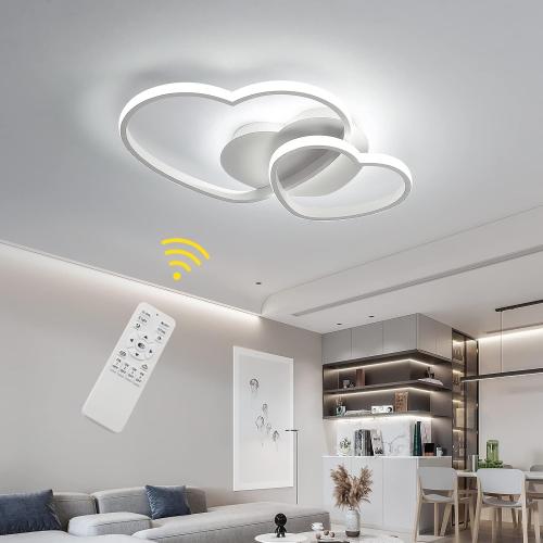 Présentation de Plafonnier LED Dimmable, 64W, 4800LM, Télécommande, Moderne en situation