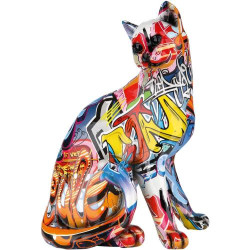 Présentation Gilde Figurine Chat Pop Art Sculpture Moderne Multicolore