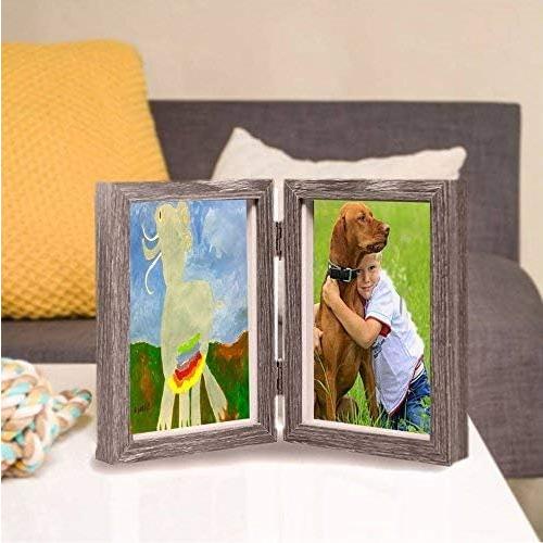 Présentation de Zoom sur Cadre Photo Bois Double HGYB, Articulé, Verre