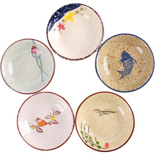 Présentation de Présentation WHJY Assiettes en Porcelaine Japonaise, Set 5 pièces