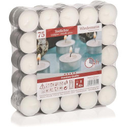 Présentation Bougies chauffe-plat cire blanche, Wiedemann Flatpack