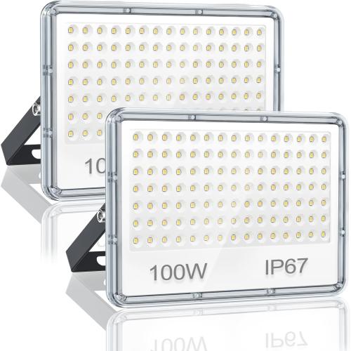 Présentation de Présentation Projecteur LED Extérieur 100W, 10000LM, IP67, Lot de 2