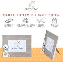 Cadre Photo Chien Bois Mural Table, Gris, Décor Mignon en situation