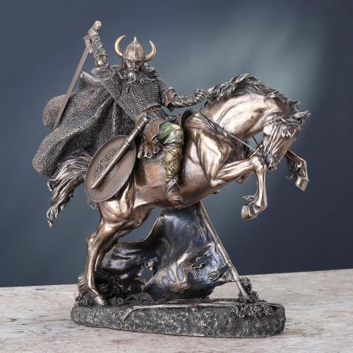 Présentation de Zoom sur Statue Guerrier Viking Veronese Design, Sculpture Cheval