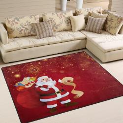 Présentation Tapis multicolore motif Père Noël, feu d'artifice