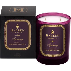 Bougie luxe Speakeasy Harlem Candle Company, double mèche en situation