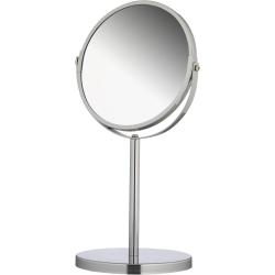 Présentation Miroir Cosmétique Double Face, Argente, 1x 3X Grossissement