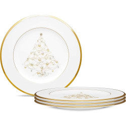 Présentation Noritake Palace Christmas, Assiettes dorées, Lot 4