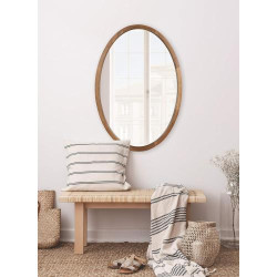 Miroir mural ovale Kate and Laurel, marron rustique, Farmhouse en situation