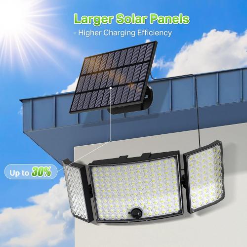 Présentation de Lampe Solaire Exterieure 234 LED, Super Lumineux, IP65 en situation