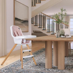 Chaise haute 2 en 1 Evolur Zoodle, Rose en situation