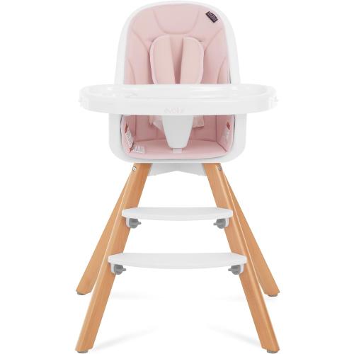 Présentation de Présentation Chaise haute 2 en 1 Evolur Zoodle, Rose