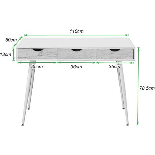 Présentation de Zoom sur Bureau informatique bois, acier, design scandinave, blanc