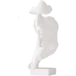 Présentation Asng Sculpture Abstraite Homme, Statue Penseur Blanc