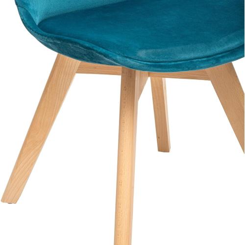 Présentation de Zoom sur Chaise Patchwork Bleu Canard, Atmosphera Créateur d'Intérieur