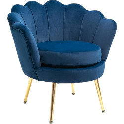 Présentation Fauteuil Vintage Velours Bleu Homcom, Design Élégant