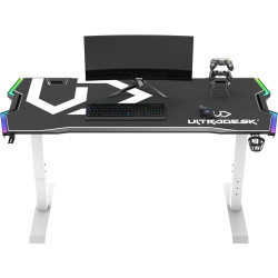 Présentation Bureau Gaming Ultradesk Force, Réglable, LED RGB, Rangement