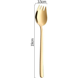 Sporks 6 Couverts Salade Acier Inoxydable Doré ZEARE en situation