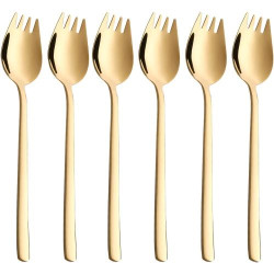 Présentation Sporks 6 Couverts Salade Acier Inoxydable Doré ZEARE