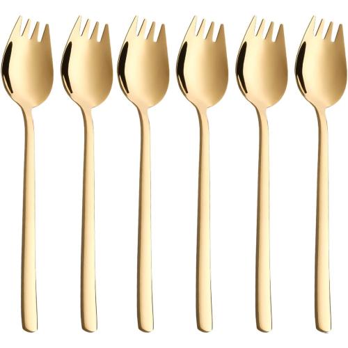 Présentation de Présentation Sporks 6 Couverts Salade Acier Inoxydable Doré ZEARE