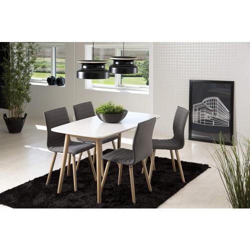 Présentation de Table à Manger Rectangulaire Blanc Bois AC Design Furniture en situation