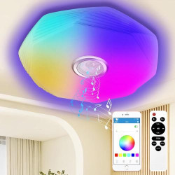 Présentation Plafonnier LED Dimmable CheDux, Bluetooth, RGB, Télécommande