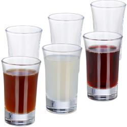 Présentation Verres digestif transparent, lot de 6, Relaxdays