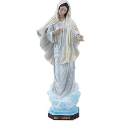 Présentation Statue Notre Dame de Medjugorje, résine, peint à la main