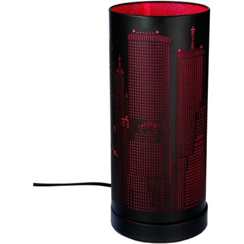 Présentation de Présentation Lampe Tactile Cylindrique Rose Noir ATMOSPHERA