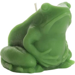 Présentation Bougie grenouille verte Big Dipper Wax Works, cire d'abeille