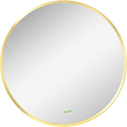 Présentation Miroir rond Kleankin, cadre doré, alliage aluminium