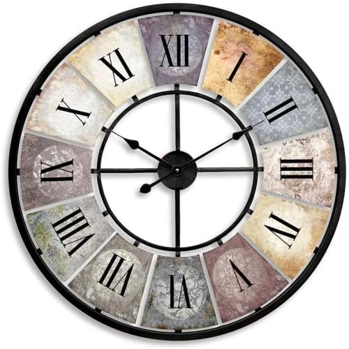 Présentation de Horloge murale vintage silencieuse, KetL Wall Art, antique en situation